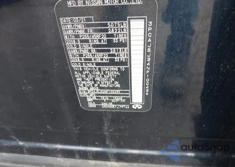 2022 Infiniti Qx55 Luxe Awd z USA, uszkodzony, nr VIN 3PCAJ5J34NF100439